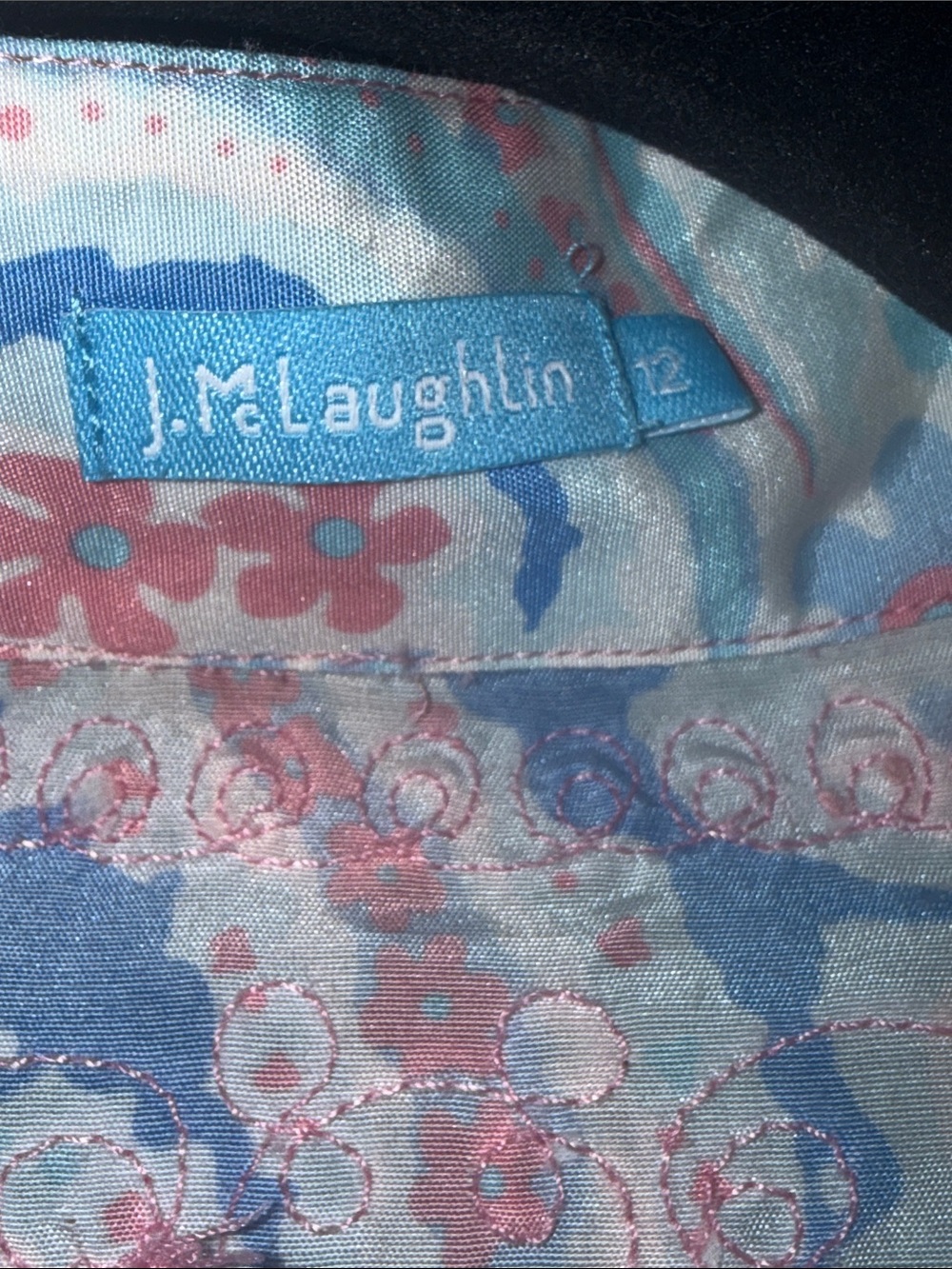 J McLaughlin Paisley Floral Tunic Top Silk/Cotton  Size 12 - Picture 2 of 5